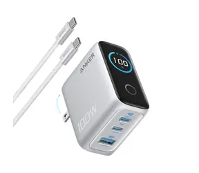 Anker Nabíječka do sítě stříbrná / 100W / 2xUSB-C / USB-A