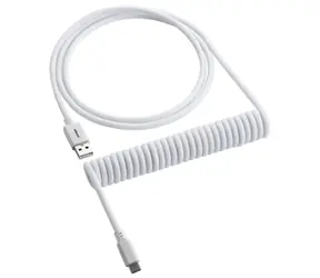 Rozbaleno - CableMod Classic Coiled Keyboard Cable USB-C - USB-A 1.5m Glacier White / Kabel pro klávesnici / rozbaleno