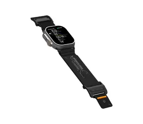 Aulumu A11 Mag Buckle Slim řemínek pro Apple Watch, černá spona, černý pásek