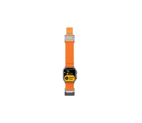 Aulumu A11 Mag Buckle Slim řemínek pro Apple Watch, stříbrná spona, oranžový pásek