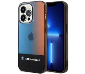 BMW Half Tricolor Zadní kryt pro iPhone 14 Pro Max 6,7 černá
