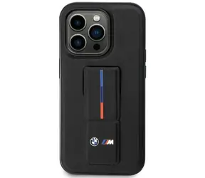 BMW Zadní kryt Grip Stand Hot Stamp pro iPhone 14 Plus / 15 Plus černá
