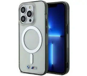 BMW Zadní kryt se stříbrným kroužkem MagSafe pro iPhone 14 Pro Max 6,7 transparentní