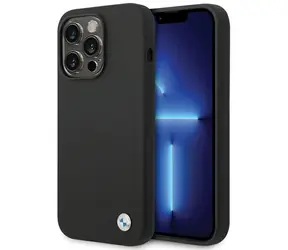 BMW Zadní kryt kovový s logem pro iPhone 15 Pro černá
