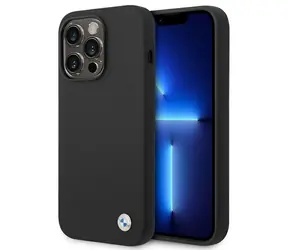 BMW Zadní kryt kovový s logem pro iPhone 14 Pro černá
