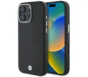 BMW Zadní kryt kovový s logem pro iPhone 16 Pro Max černá