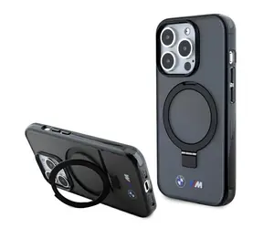 BMW Zadní kryt Ring Stand Collection MagSafe pro iPhone 15 Pro černá