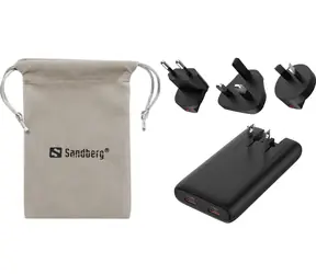 Sandberg 4in1 TravelCharger 65W černá / Cestovní nabíjecí adaptér / 2x USB-C 