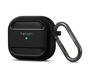Rozbaleno - Spigen Rugged Armor pouzdro pro Apple AirPods 3 černá / rozbaleno