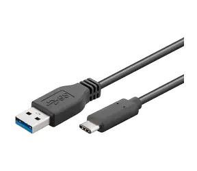 Rozbaleno - PremiumCord propojovací USB 3.0 kabel s konektory USB-C - USB-A černý 1m / rozbaleno