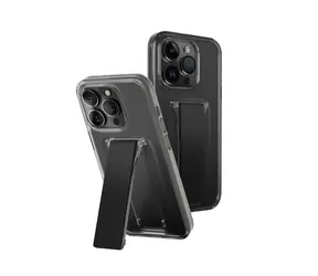Rozbaleno - Uniq Heldro Mount+ ochranný kryt na Apple iPhone 15 Pro Max se stojánkem Vapour (Smoke) / rozbaleno