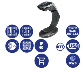 Datalogic Heron HD3430 Kit2-USB / snímač 2D čárových kódů / RS-232 / KWB / USB / černá