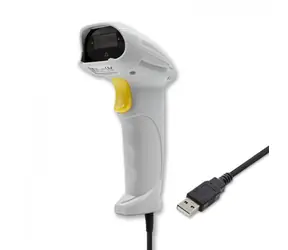 Qoltec 50877 laserová čtečka 1.65 m bílá / čtečka čárových kódů / USB / 1D 