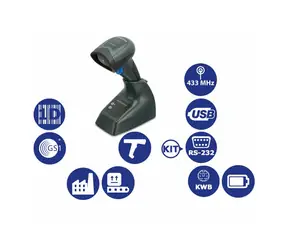 Rozbaleno - DATALOGIC QuickScan I QM2131 kit RS-232/ 1D snímač čárových kódů / 433MHz / Multi-IF / černá / rozbaleno