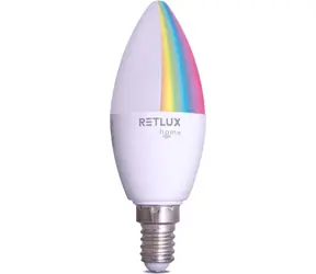 RETLUX RSH 100 C37 E14 4.5W RGB CCT / Chytrá žárovka / RGB / 326 lm / 2700-6500K