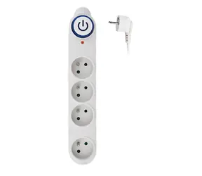 Solight PO47 přepěťová ochrana bílá / 150J / 4 zásuvky / 3m 