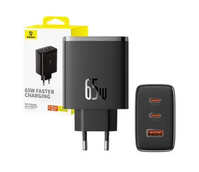 Baseus P10152301113-00 Cube Pro Napájecí adaptér černá / USB-A / USB-C / 65W