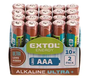 EXTOL-ENERGY Baterie alkalické ULTRA+ 1.5V AAA (LR03) 20ks