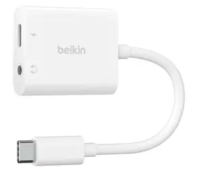 Belkin USB-C adaptér bílá / USB-C / 3.5mm jack / 60W