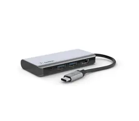 Belkin USB-C 4v1 Multiport adaptér šedá / USB-C / 2x USB-A / HDMI / PD 100W