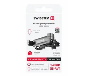 Rozbaleno - SWISSTEN S-GRIP G3-AV4 Gravity držák telefonu do ventilace auta černá / rozbaleno