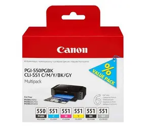 Canon originální cartridge PGI-550 & CLI-551 PGBK C M Y BK GY / Multipack