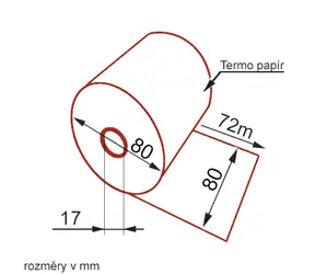 Pokladní kotouček TERMO 80/80/17mm / délka 78m