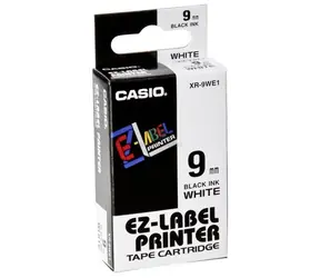 CASIO originální páska do tiskárny štítků CASIO XR-9WE1 / černý tisk / bílý podklad / nelaminovaná / 8m / 9mm