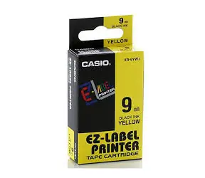 CASIO originální páska do tiskárny štítků CASIO XR-9YW1 / černý tisk / žlutý podklad / nelaminovaná / 8m / 9mm