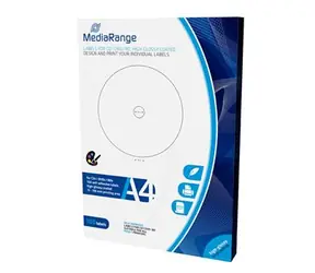 MediaRange CD & DVD & Blu-ray High-Glossy etikety 15mm - 118mm 50 listů(100 etiket)