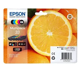 EPSON T33 originální cartridge 33 / XP-530 / XP-630 / XP-635 / XP-830 / 1x 6.4ml + 4x 4.5 ml / Multipack 