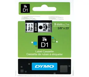 Dymo páska D1 9mm x 7m černá na průhledné