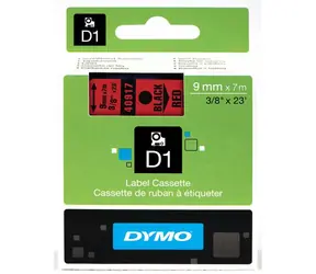 Dymo páska D1 9mm x 7m černá na červené