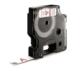 Dymo páska D1 12mm x 7m červená na bílé