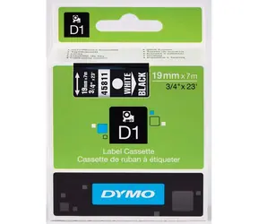 Dymo originální páska do tiskárny štítků 19mm x 7m (černý podklad)