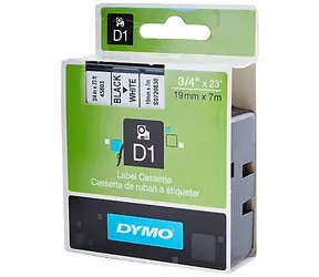 Dymo originální páska do tiskárny štítků 19mm x 7m (bílý podklad) - 45803-D / černý tisk / D1