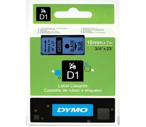 Dymo originální páska do tiskárny štítků 19mm x 7m (modrý podklad) / černý tisk / D1
