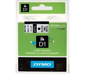 Dymo originální páska do tiskárny štítků 24mm x 7m (bílý podklad) / černý tisk / D1