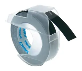 Dymo originální páska do tiskárny štítků 9mm x 3m (černý podklad) / bílý tisk / 3D / 1ks
