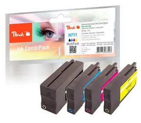 Peach remanufactured alternativní cartridge HP 711 MultiPack / 1x41+3x32 ml / new chip