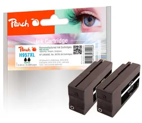 Peach remanufactured alternativní cartridge HP 957XL (L0R40AE) TwinPack černá / 2x 84 ml / new chip
