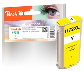 Peach remanufactured alternativní cartridge HP 72XL (C9373A) žlutá / 138 ml / new chip