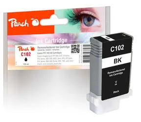Peach remanufactured alternativní cartridge Canon PFI-102 (29952627) černá / 130 ml / new chip