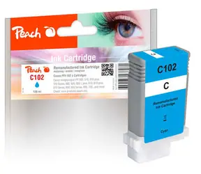 Peach remanufactured alternativní cartridge Canon PFI-102 (29952628) modrá / 130 ml / new chip