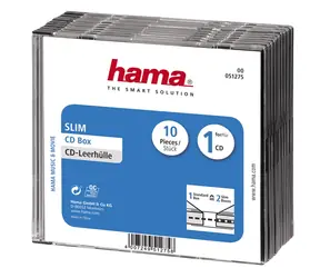 Hama CD BOX SLIM náhradní obal 10ks transparentní-černá