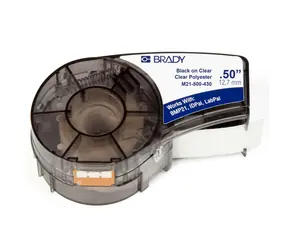 BRADY BMP21 Series označovací páska / černo-průhledná / 6.4m x 12.7mm / odolná / pro BMP21, LABPAL a IDPAL