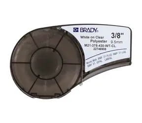 BRADY BMP21 Series označovací páska / bílo-průhledná / 6.4m x 9.53mm / odolná / pro BMP21, LABPAL a IDPAL