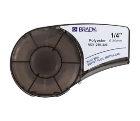 BRADY BMP21 Series označovací páska / černobílá / polyester / 6.4m x 6.35mm / odolná / pro BMP21 a BMP21-LAB