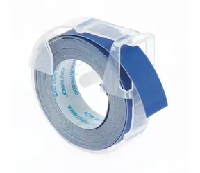 Dymo S0898140 originální páska do tiskárny štítků 9mm x 3m / bílý tisk / modrý podklad / 3D