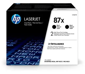 HP 87X originální toner dvojbalení černá / pro HP LaserJet Enterprise M501 & M506 & M527 / 18.000 stran
